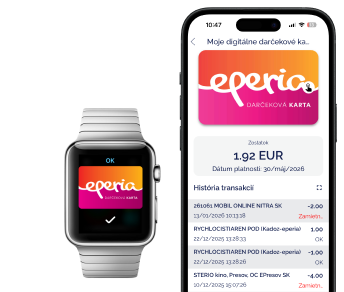 Eperia aplikácia na mobile a hodinkách