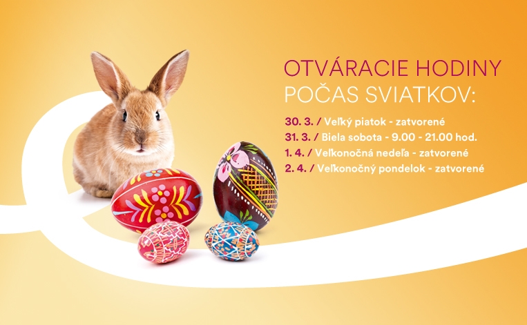 Veľká noc - otváracie hodiny 